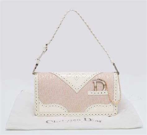 dior d'trick bag|Authentic Christian Dior D'trick White & Pink Shoulder Bag.